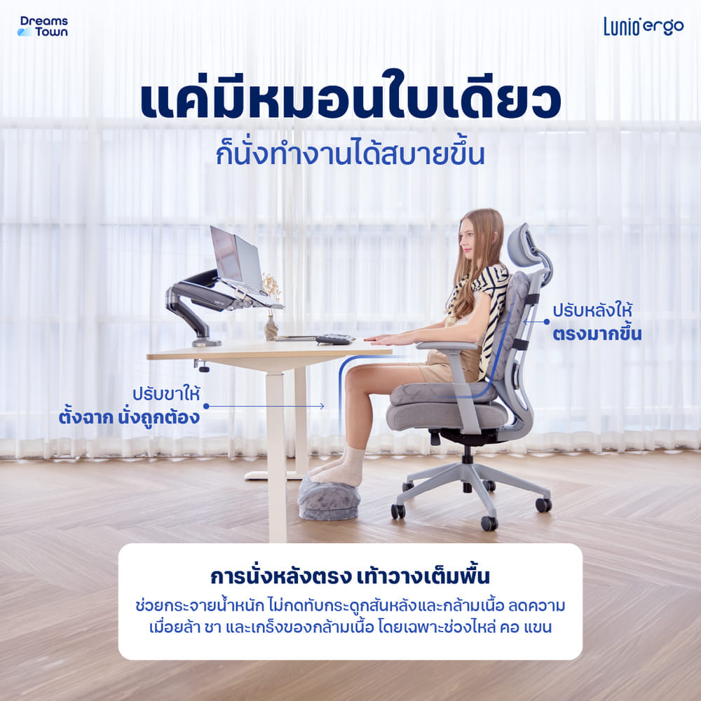 หมอนรองเท้า ที่วางเท้า LUNIO ERGO WAVE FOOTREST CUSHION